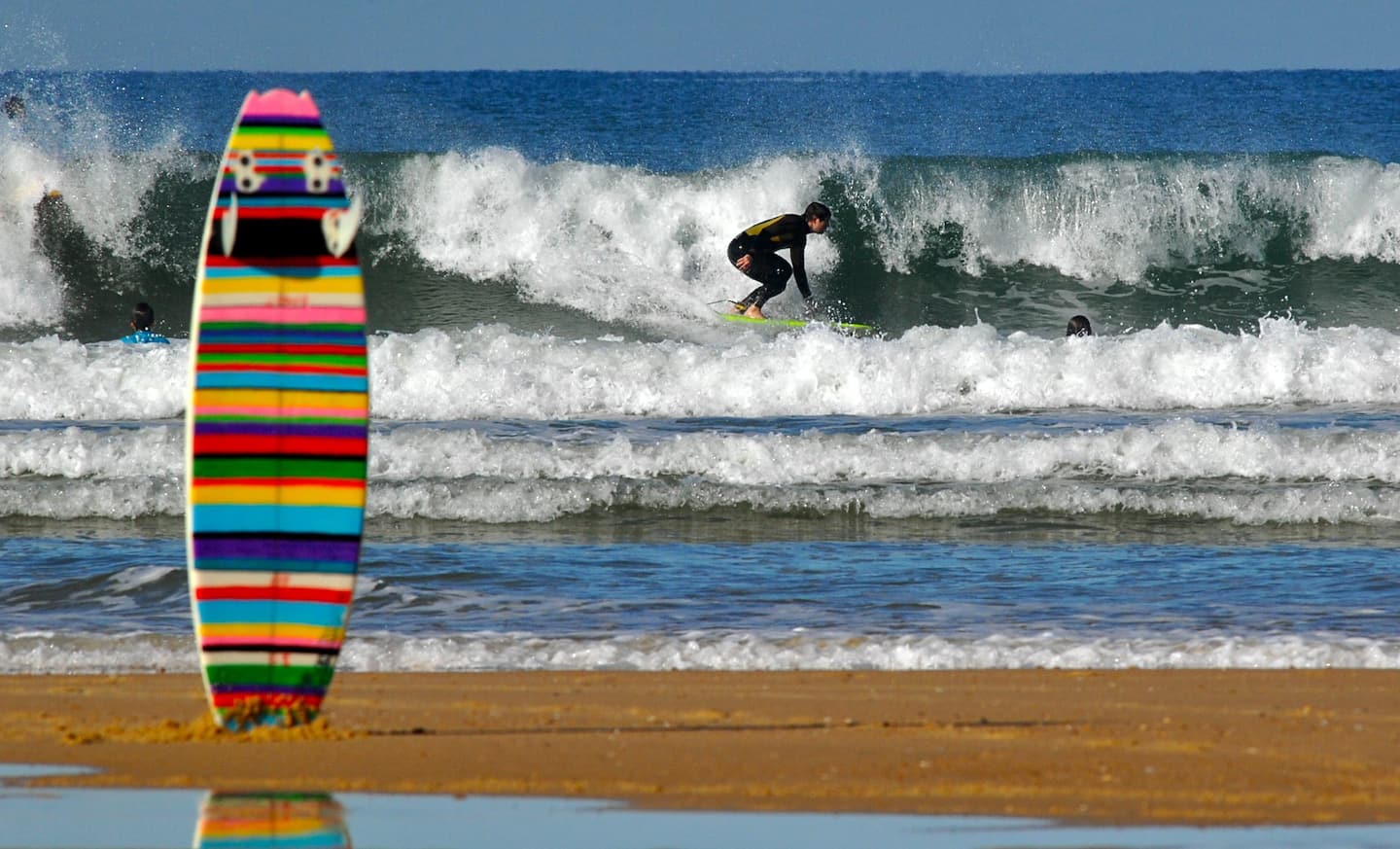 A man surfing